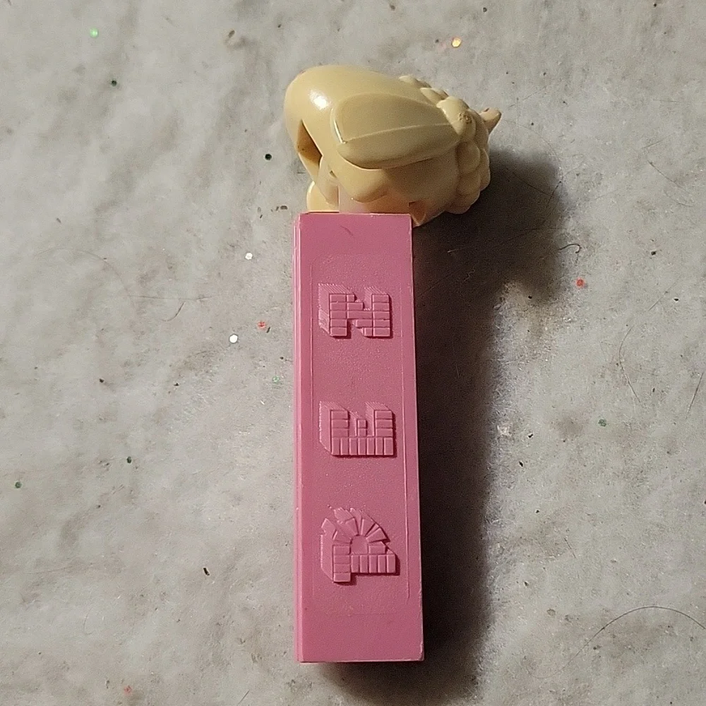 1 Vtg 1960's PEZ Easter White Lamb Chop Pink No Foot Candy Dispenser